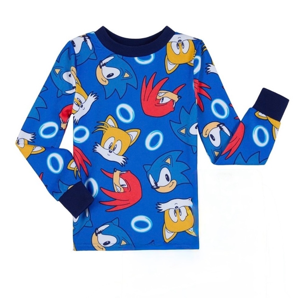 Sonic the Hedgehog Boys Snug Fit Long Sleeve Top- Size 4